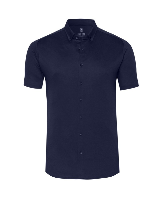 DESOTO Kurzarmhemd »Jerseyhemd Casual Modern Button Down halbarm« Flexibler Stretch