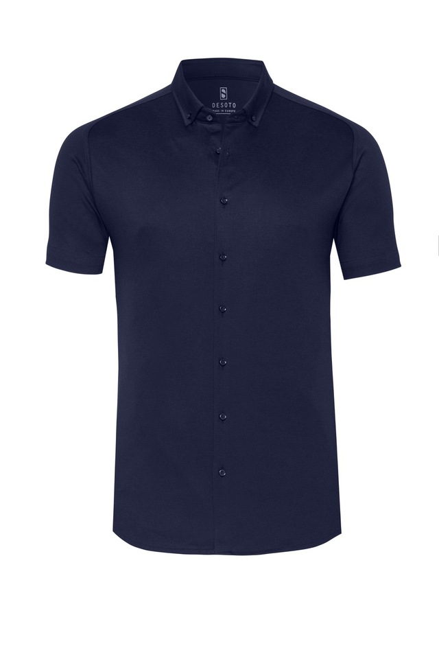 DESOTO Kurzarmhemd »Jerseyhemd Casual Modern Button Down halbarm« Flexibler Stretch