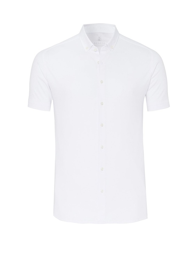 DESOTO Kurzarmhemd »Jerseyhemd Casual Modern Button Down halbarm« Flexibler Stretch