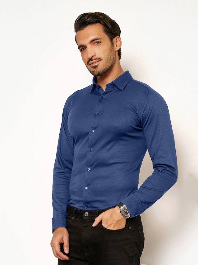 DESOTO Langarmhemd »Jerseyhemd Casual Kent«