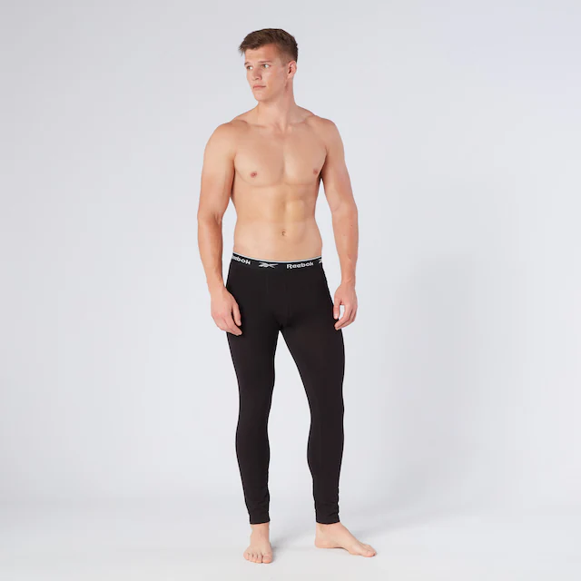 Reebok Lange Unterhose »JOHNY« basic, lang, atmungsaktiv, mit Logo, breiter Bund, Baumwollmix
