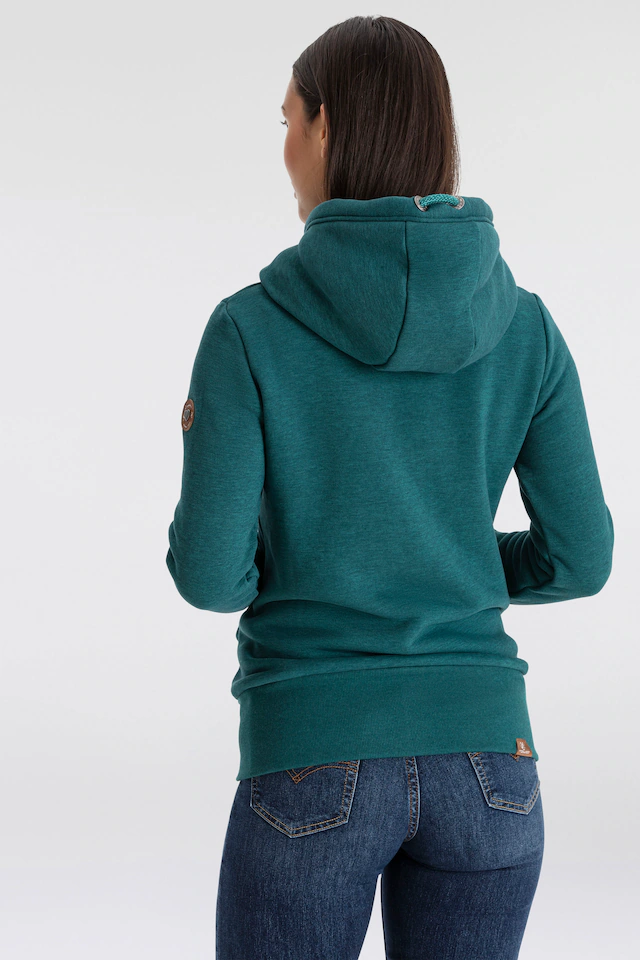 Ragwear Sweatjacke »NESKA ZIP O« figurbetont in melierter Optik und mit großer Kapuze
