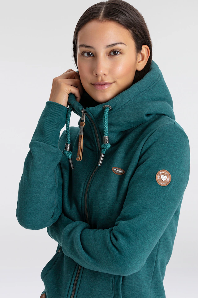 Ragwear Sweatjacke »NESKA ZIP O« figurbetont in melierter Optik und mit großer Kapuze
