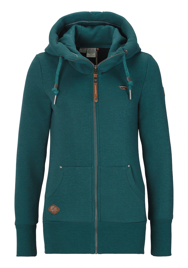 Ragwear Sweatjacke »NESKA ZIP O« figurbetont in melierter Optik und mit großer Kapuze