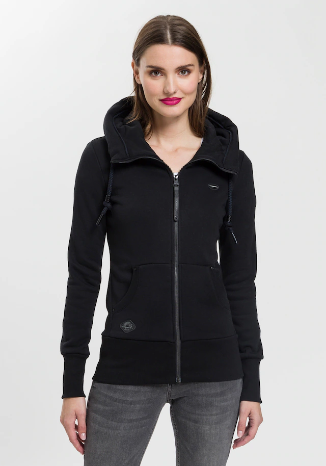 Ragwear Sweatjacke »NESKA ZIP O« figurbetont in melierter Optik und mit großer Kapuze