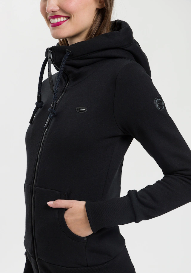 Ragwear Sweatjacke »NESKA ZIP O« figurbetont in melierter Optik und mit großer Kapuze