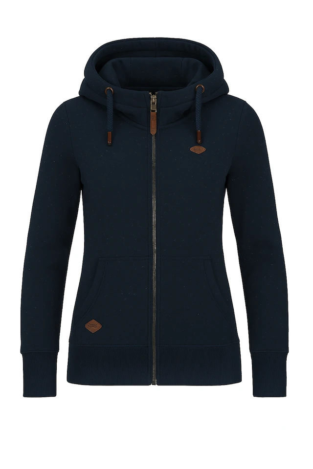 Ragwear Sweatjacke »NESKA ZIP O« figurbetont in melierter Optik und mit großer Kapuze