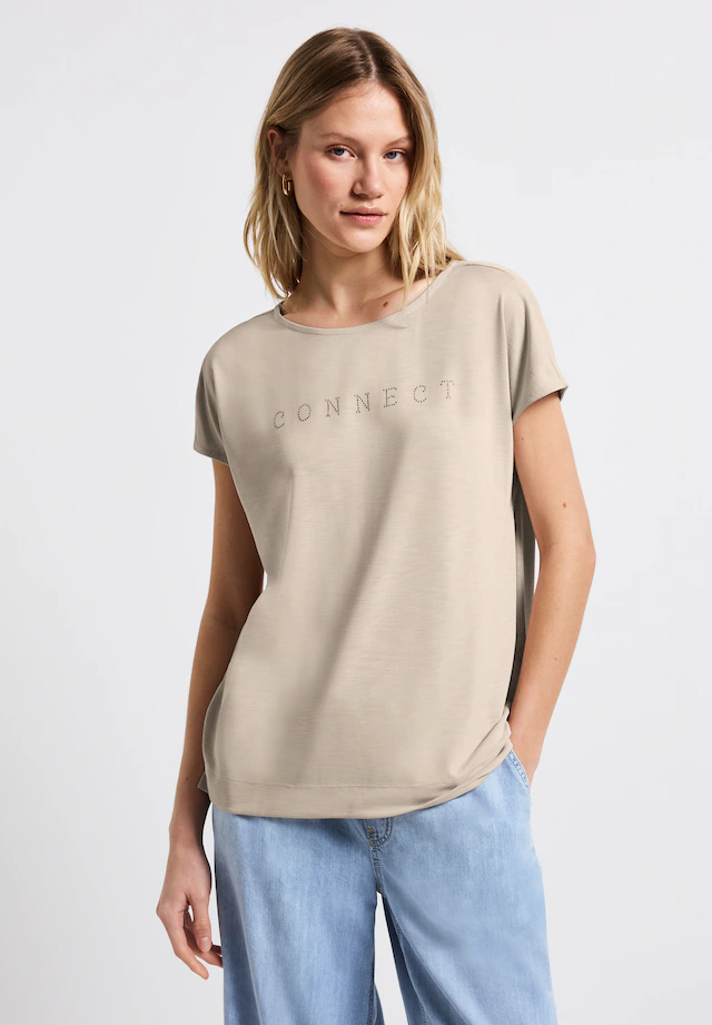 STREET ONE T-Shirt mit Wording aus Schmucksteinen