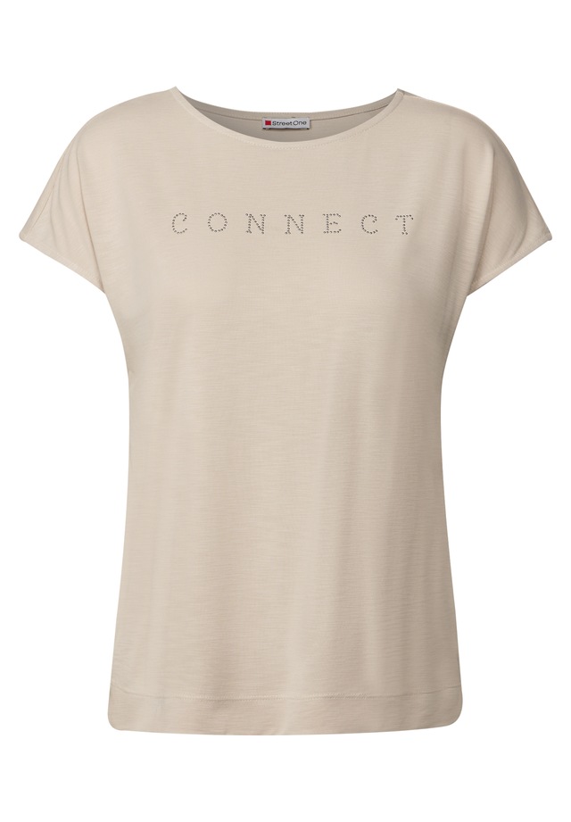 STREET ONE T-Shirt mit Wording aus Schmucksteinen