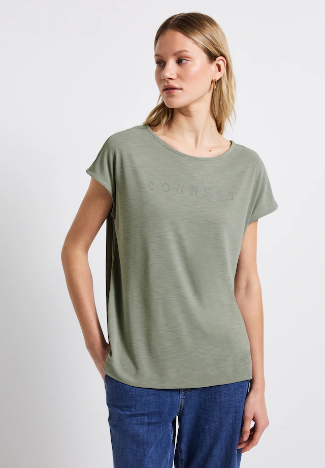 STREET ONE T-Shirt mit Wording aus Schmucksteinen
