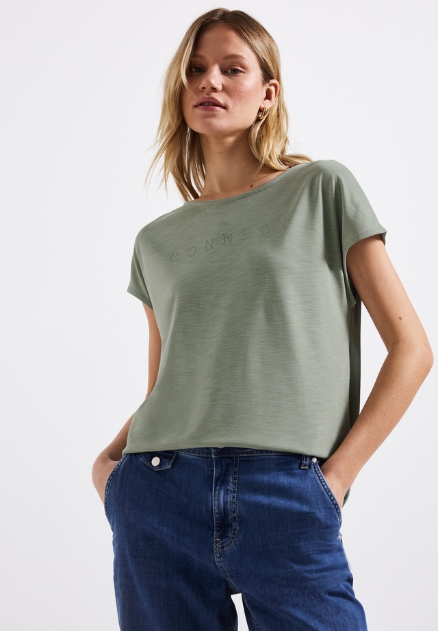 STREET ONE T-Shirt mit Wording aus Schmucksteinen