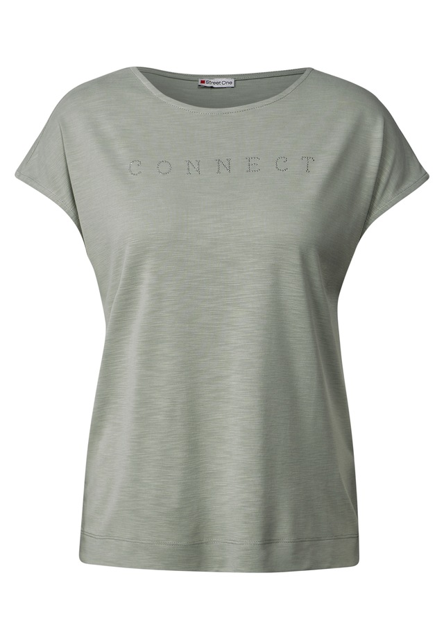 STREET ONE T-Shirt mit Wording aus Schmucksteinen