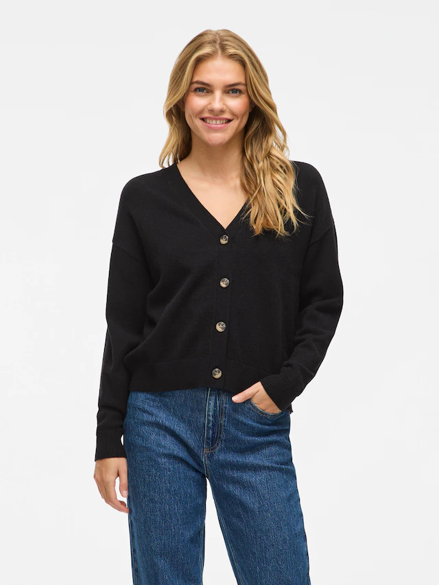 Vila Strickjacke »VIRIL V-NECK KNIT CARDIGAN - NOOS« Materialmix, regular fit