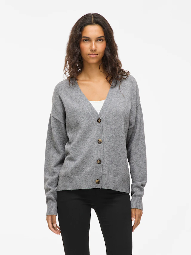 Vila Strickjacke »VIRIL V-NECK KNIT CARDIGAN - NOOS« Materialmix, regular fit