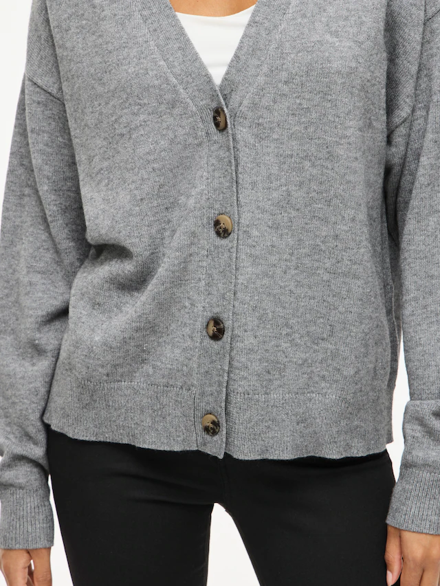Vila Strickjacke »VIRIL V-NECK KNIT CARDIGAN - NOOS« Materialmix, regular fit