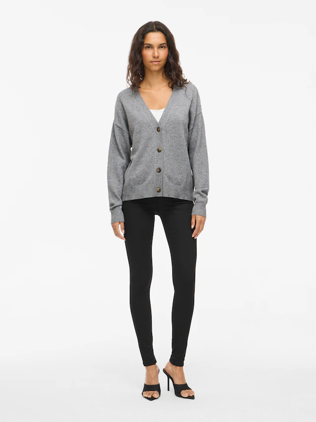 Vila Strickjacke »VIRIL V-NECK KNIT CARDIGAN - NOOS« Materialmix, regular fit