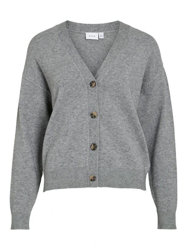 Vila Strickjacke »VIRIL V-NECK KNIT CARDIGAN - NOOS« Materialmix, regular fit
