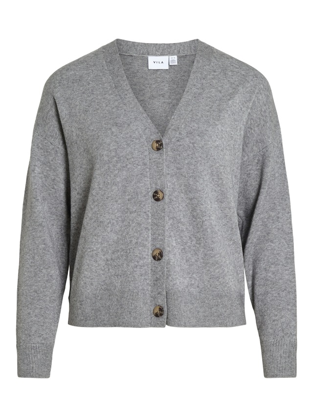 Vila Strickjacke »VIRIL V-NECK KNIT CARDIGAN - NOOS« Materialmix, regular fit