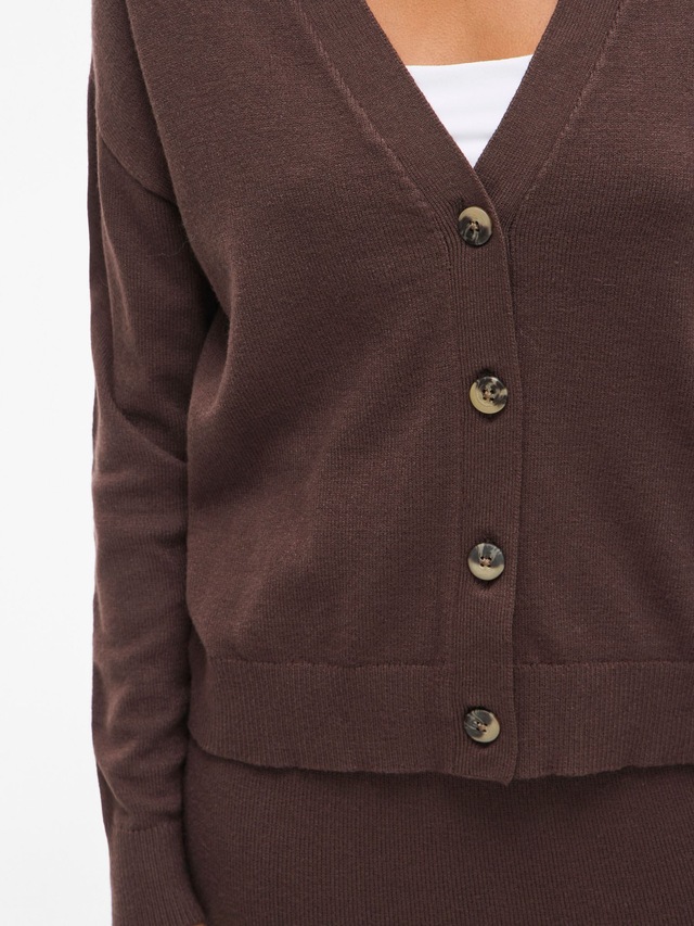 Vila Strickjacke »VIRIL V-NECK KNIT CARDIGAN - NOOS« Materialmix, regular fit