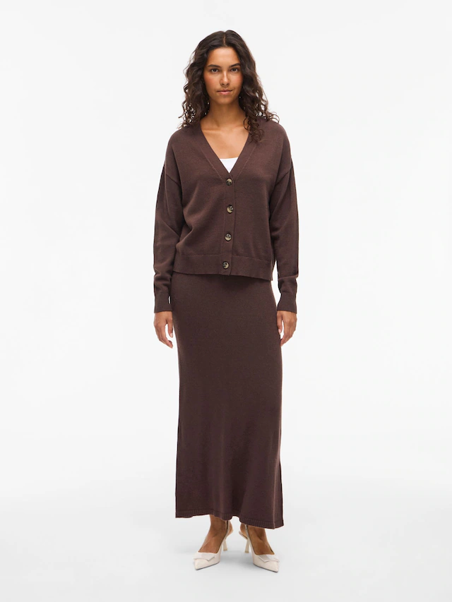 Vila Strickjacke »VIRIL V-NECK KNIT CARDIGAN - NOOS« Materialmix, regular fit