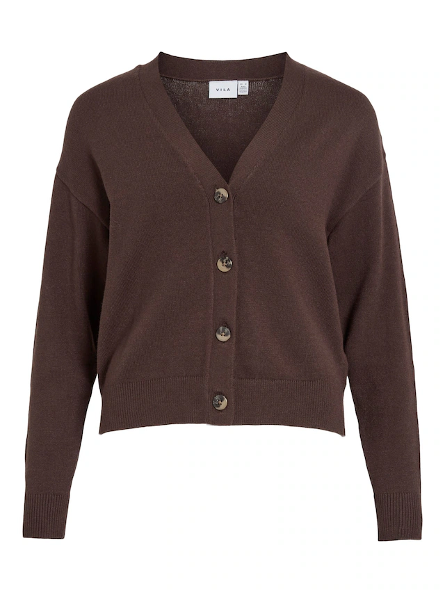 Vila Strickjacke »VIRIL V-NECK KNIT CARDIGAN - NOOS« Materialmix, regular fit