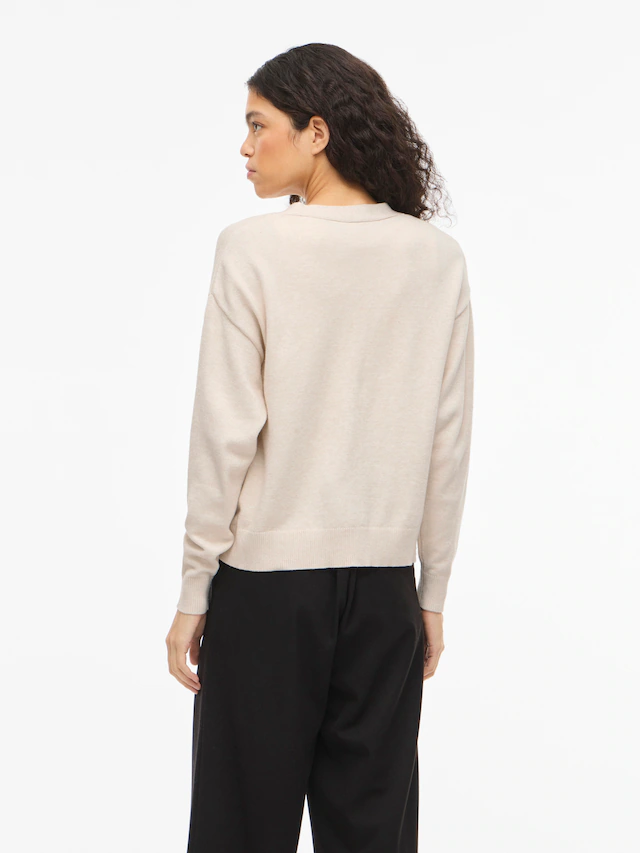 Vila Strickjacke »VIRIL V-NECK KNIT CARDIGAN - NOOS« Materialmix, regular fit