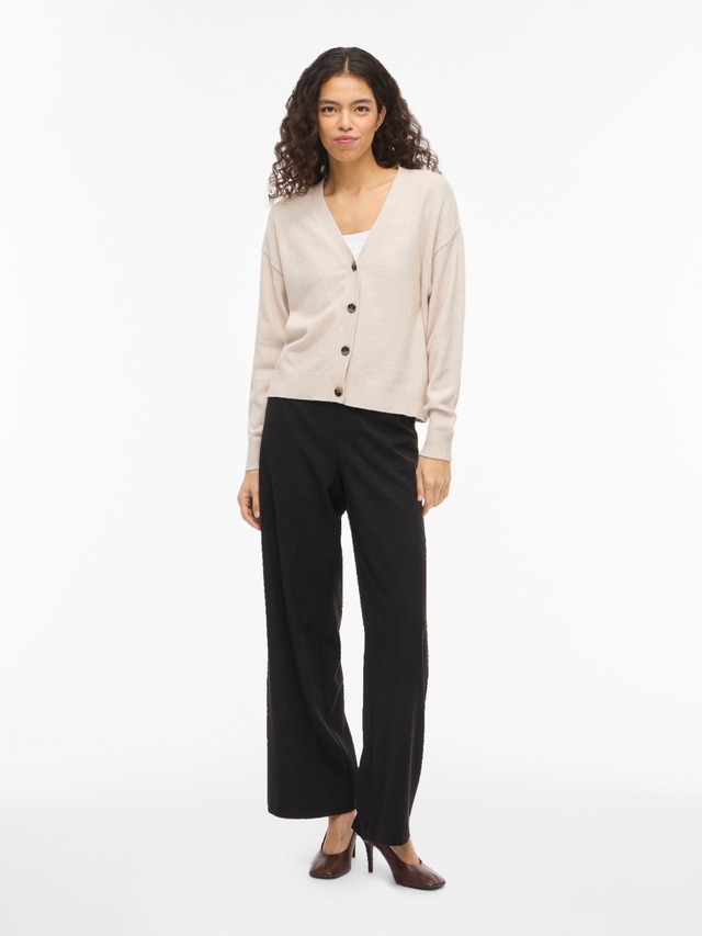 Vila Strickjacke »VIRIL V-NECK KNIT CARDIGAN - NOOS« Materialmix, regular fit