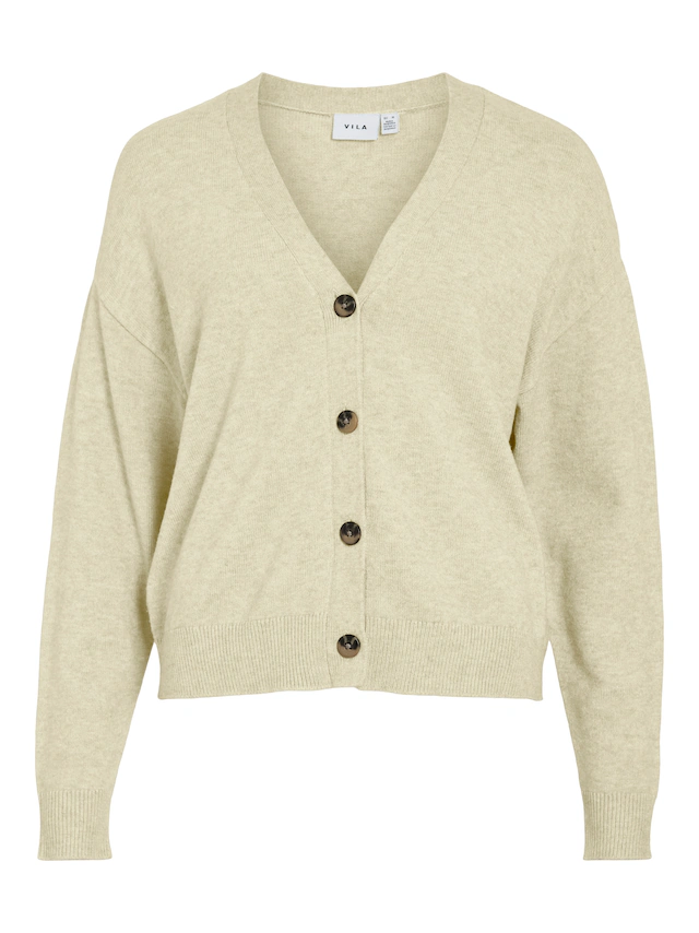 Vila Strickjacke »VIRIL V-NECK KNIT CARDIGAN - NOOS« Materialmix, regular fit