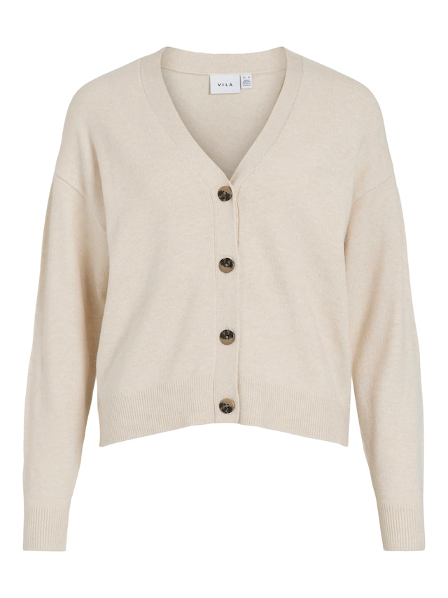 Vila Strickjacke »VIRIL V-NECK KNIT CARDIGAN - NOOS« Materialmix, regular fit