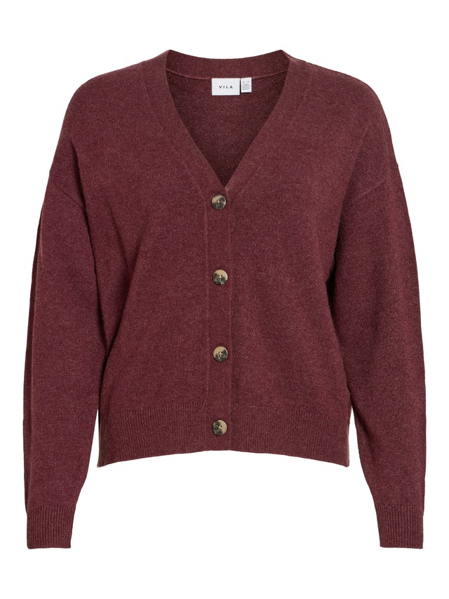 Vila Strickjacke »VIRIL V-NECK KNIT CARDIGAN - NOOS« Materialmix, regular fit