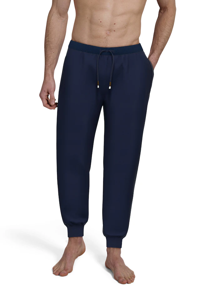 bugatti Pyjamahose »Bologna« mit Seitentaschen, niedriger Bund, bequem, elastisch, Materialmix