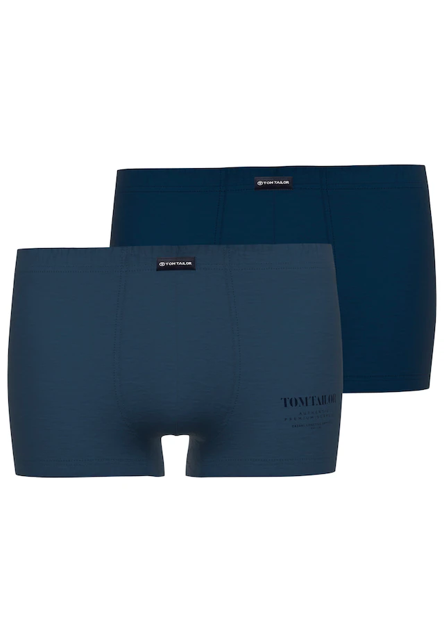TOM TAILOR Boxershorts »Milos« basic, mit Logostickerei, mit Logodruck, eng, bequem, Baumwollmix