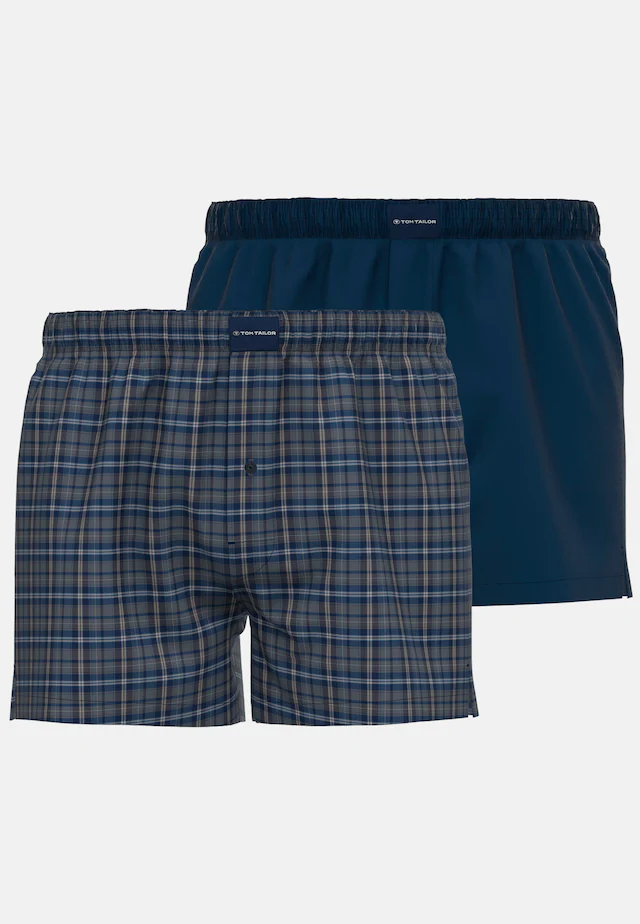 TOM TAILOR Boxershorts »Milos« bequem, leicht, Logopatch, basic, kariert, Baumwolle