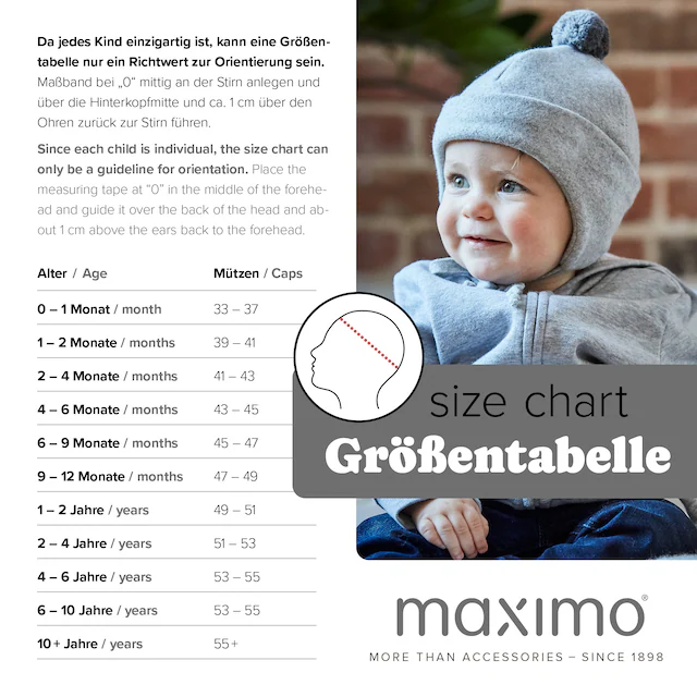 MAXIMO Schirmmütze mit Nackenschutz und Öhrchen