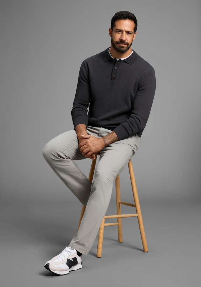 Man's World Polokragenpullover »Neue Kollektion !« Feinstrick, ideal für die Übergangszeit, Basic Style