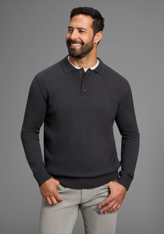 Man's World Polokragenpullover »Neue Kollektion !« Feinstrick, ideal für die Übergangszeit, Basic Style