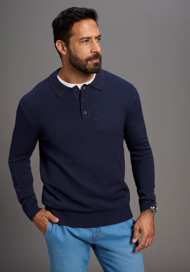 Man's World Polokragenpullover »Neue Kollektion !« Feinstrick, ideal für die Übergangszeit, Basic Style