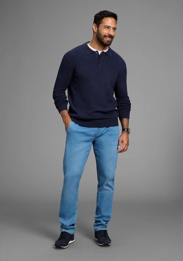 Man's World Polokragenpullover »Neue Kollektion !« Feinstrick, ideal für die Übergangszeit, Basic Style