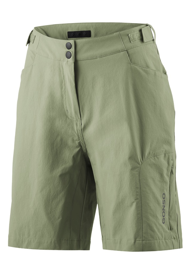 Gonso Fahrradhose »Adventure Shorts W« Damen Radhose mit einknöpfbarer Radunterhose mit Sitzpolster