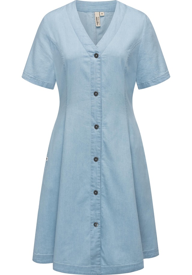 Ragwear Sommerkleid »Kveeda Denim« Außentaschen | Eingrifftaschen Sommerliches Minikleid mit Schleife am Rücken