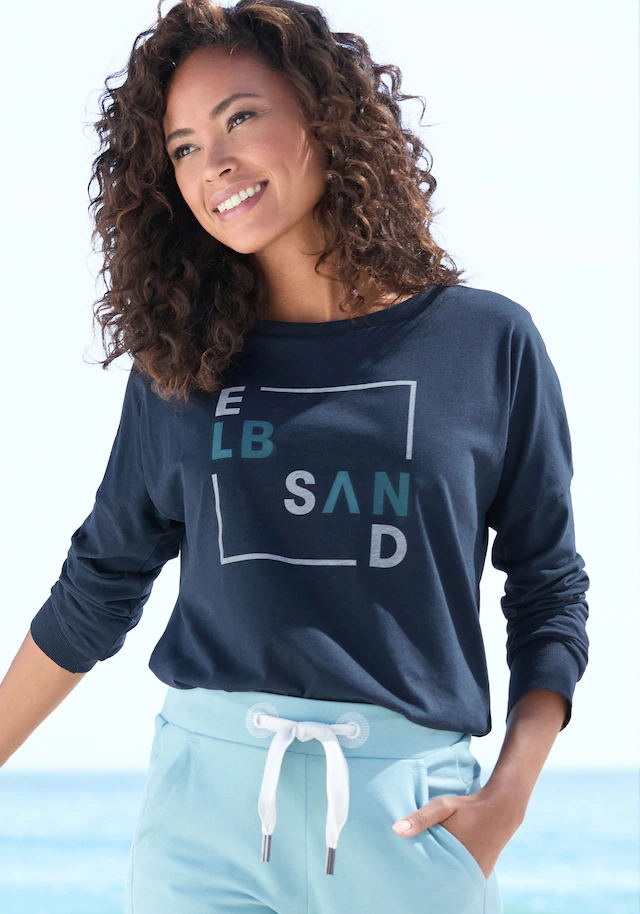 Elbsand Langarmshirt »Iruna« mit Frontdruck, Longsleeve, lockerer Schnitt