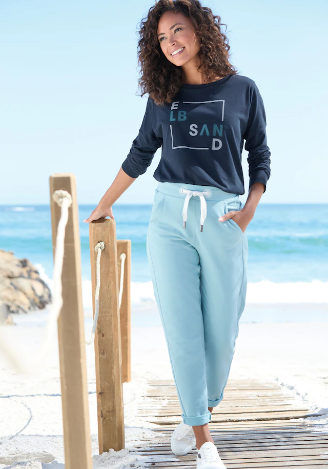 Elbsand Langarmshirt »Iruna« mit Frontdruck, Longsleeve, lockerer Schnitt