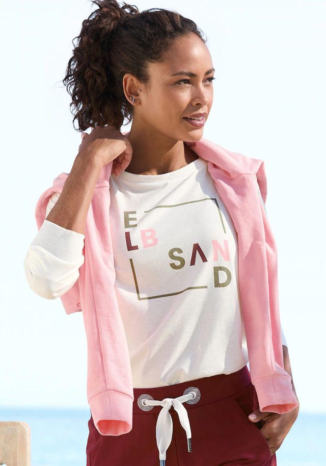 Elbsand Langarmshirt »Iruna« mit Frontdruck, Longsleeve, lockerer Schnitt
