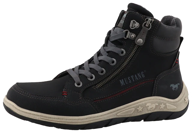 Mustang Shoes Schnürboots »Benedetto« High Top Sneaker, Schnürboots mit Reißverschluss