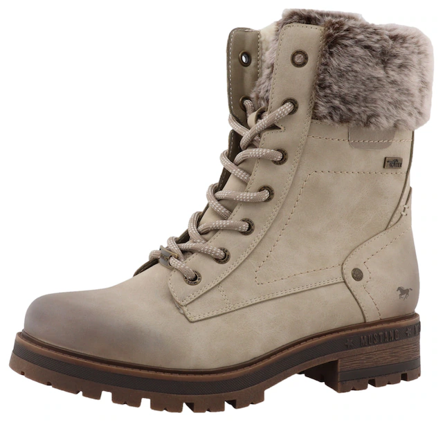 Mustang Shoes Winterstiefelette »Darleen« Winterboots mit Fellimitatkragen