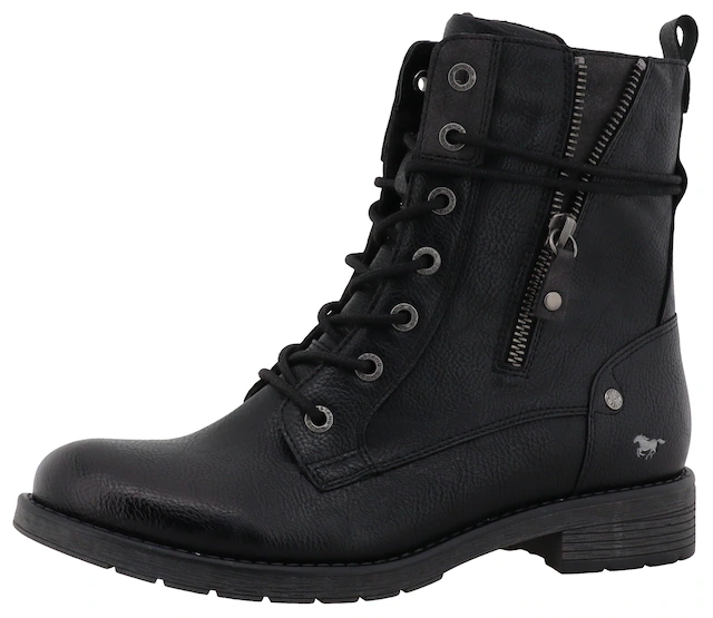 Mustang Shoes Winterstiefelette »Elfi« Winterstiefel mit Reißverschluss und markanter Schnürung