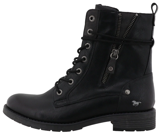 Mustang Shoes Winterstiefelette »Elfi« Winterstiefel mit Reißverschluss und markanter Schnürung