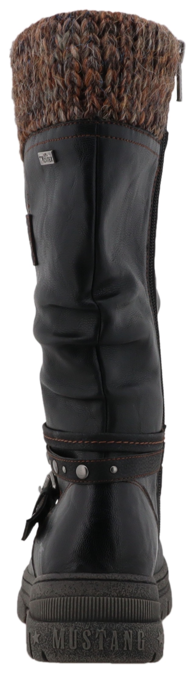 Mustang Shoes Winterstiefel »Tabitha« Stiefel mit Zierriemchen und Blockabsatz