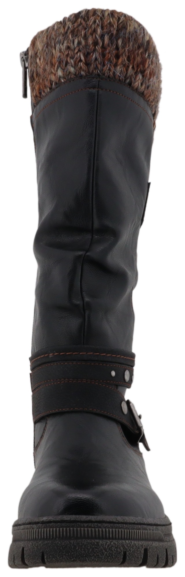 Mustang Shoes Winterstiefel »Tabitha« Stiefel mit Zierriemchen und Blockabsatz