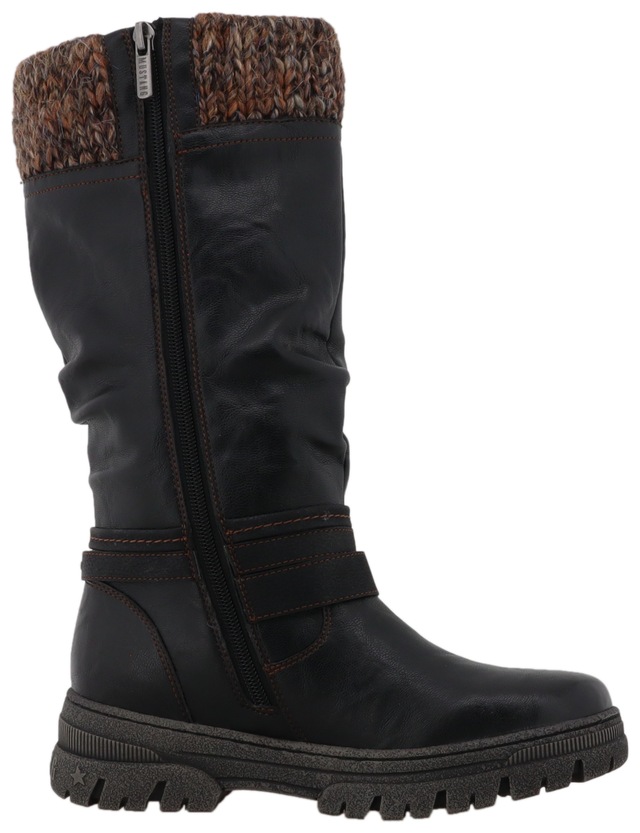 Mustang Shoes Winterstiefel »Tabitha« Stiefel mit Zierriemchen und Blockabsatz